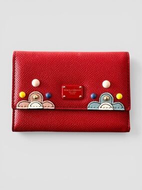 Dolce & Gabbana Red Wallet with Appliqué Details